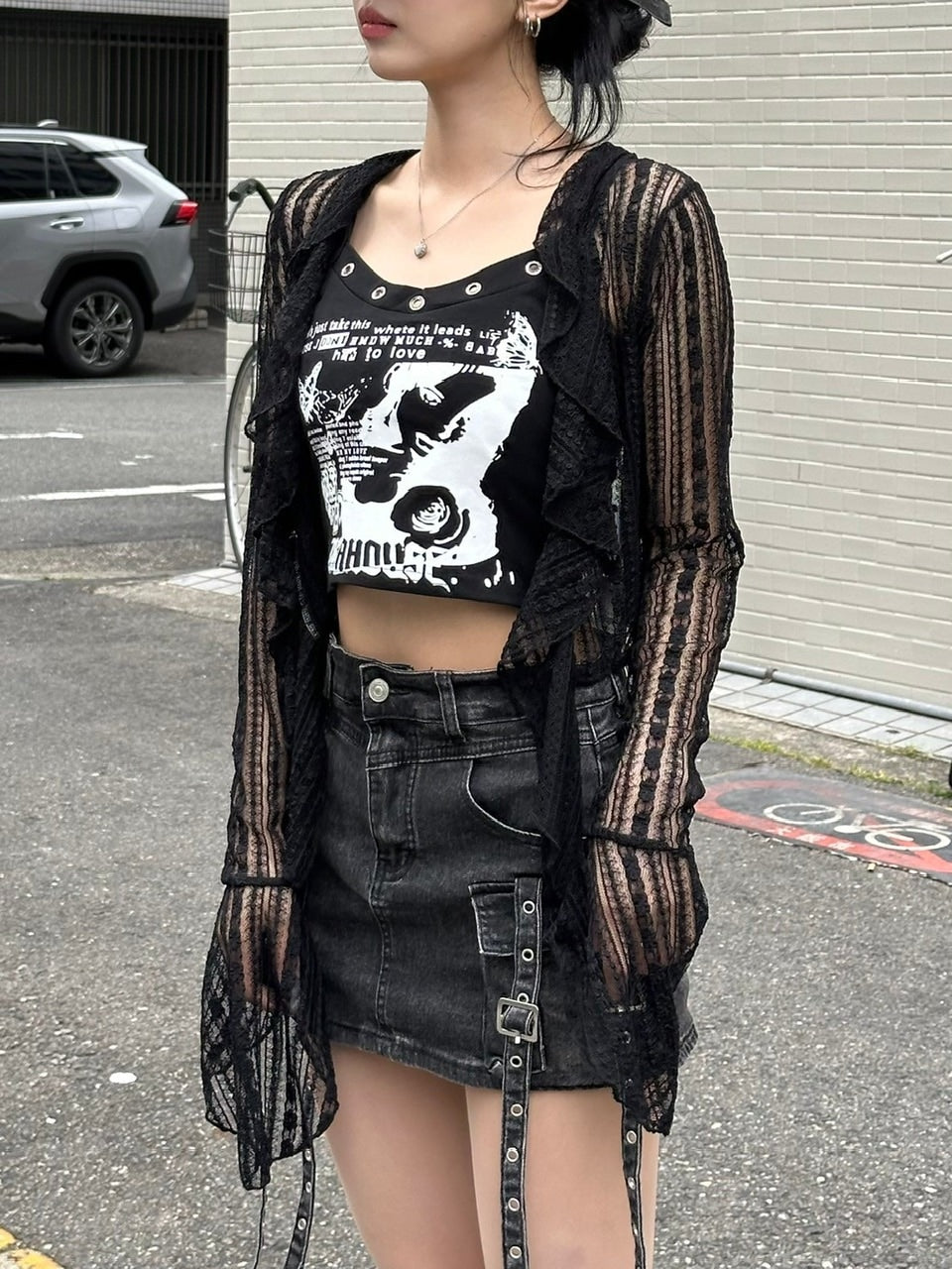 受注制【Never mind the XU】cargo denim skirt (2color)
