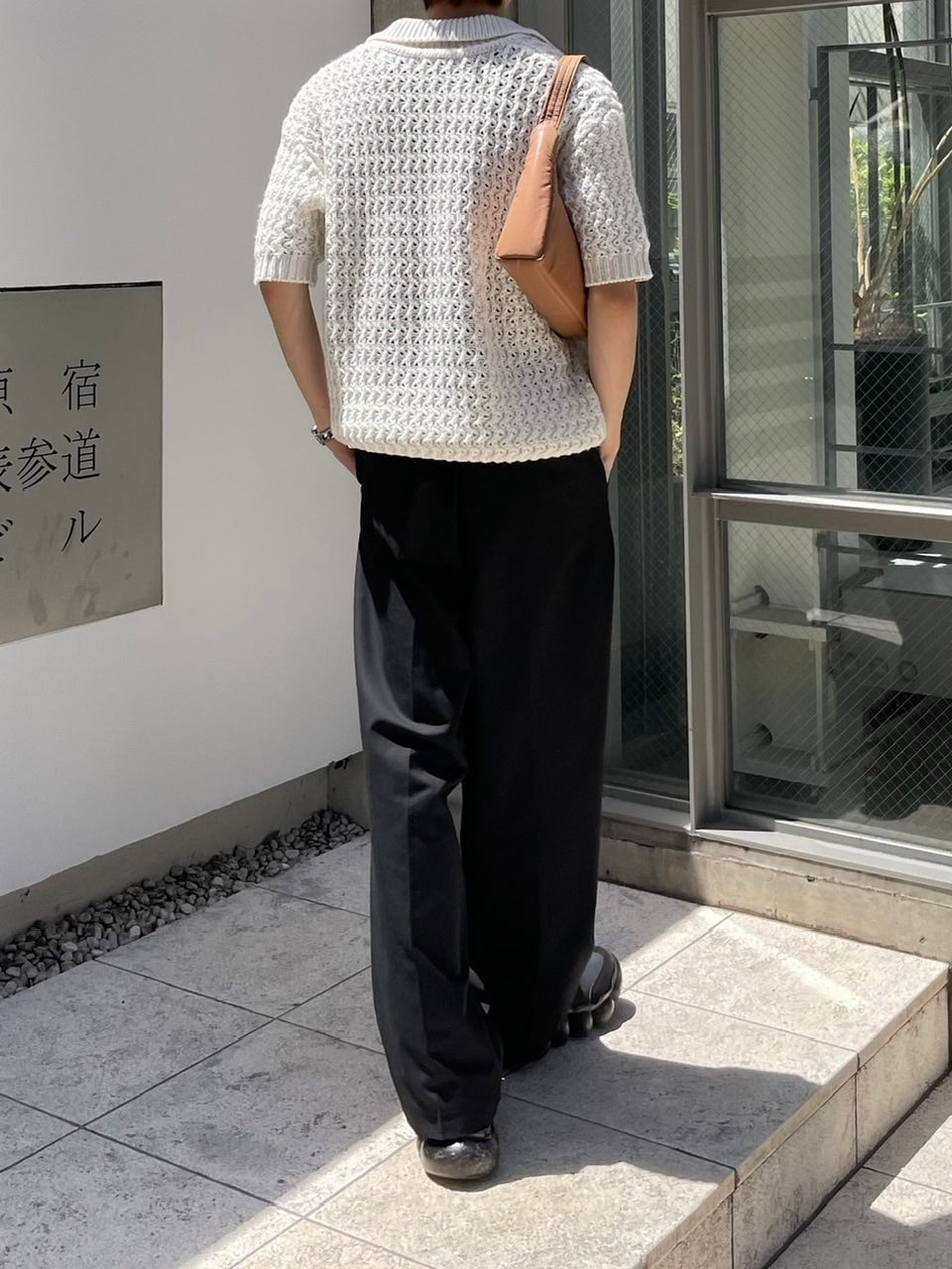 東京店WEB限定受注制【Chikashitsu +】skipper mesh knit polo (3color)