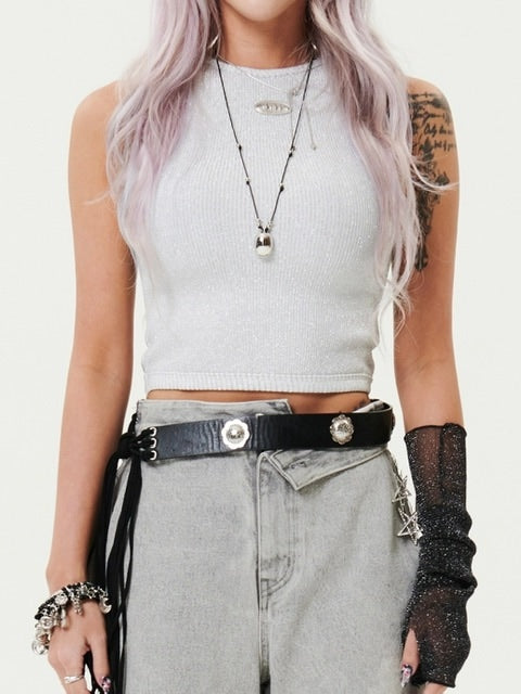 【HOLY NUMBER 7】Women's Dancer Crop Tank Top / 【ホーリーナンバーセブン】ダンサークロップロゴプリントタンクトップ