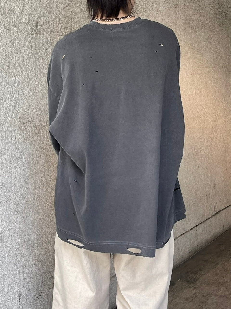 【Chikashitsu +】pigment damage overfit t-shirt (2color)