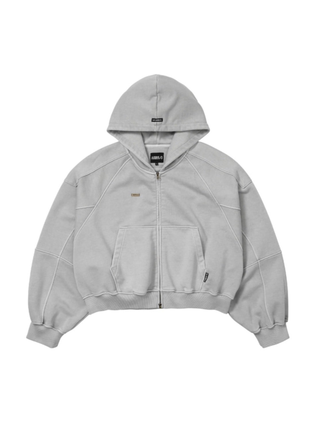 【AJOBYAJO】Vintage Pigment Zip-Up Hoodie