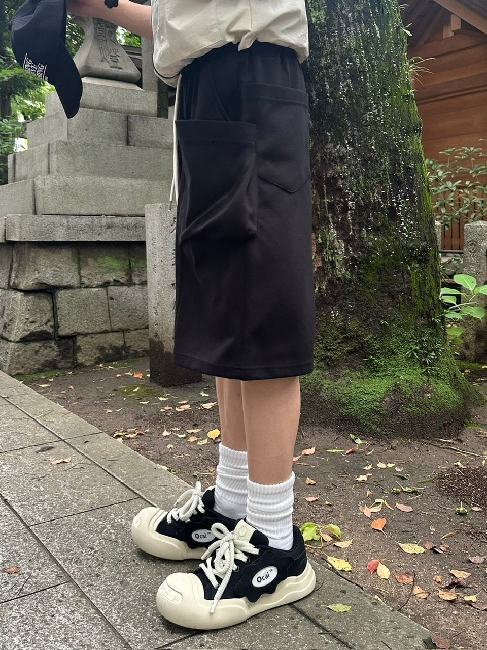 受注制【youll】double pocket sweat half pants (2color)