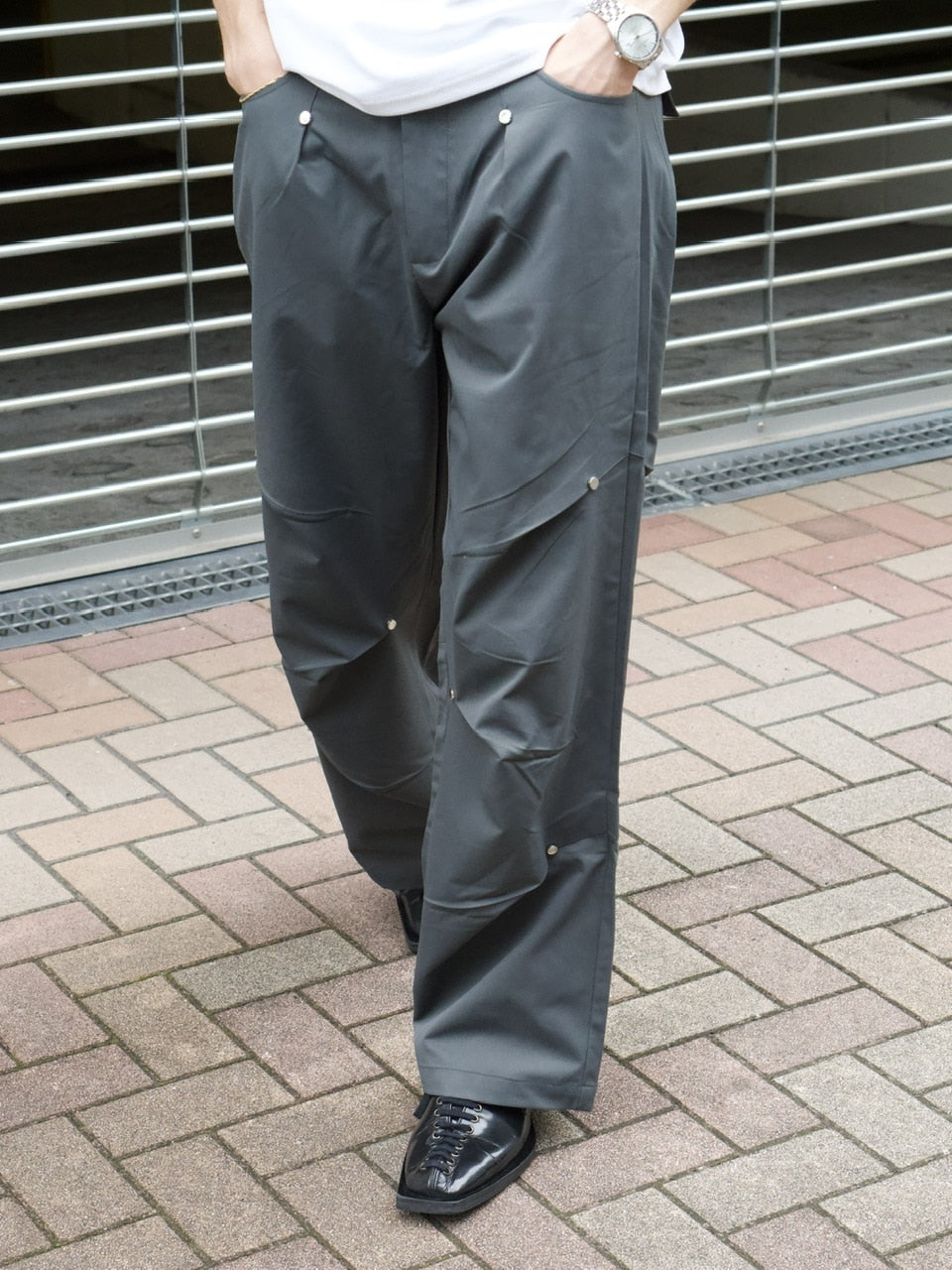 東京店WEB限定【Chikashitsu +】rivet design pants (2color