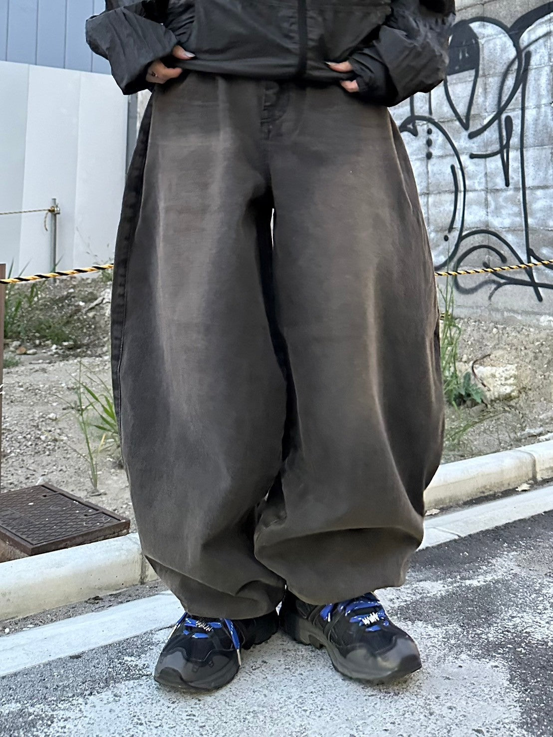 受注制【Chikashitsu +】super buggy denim pants (3color) / 【チカシツプラス】スーパーバギーデニムパンツ