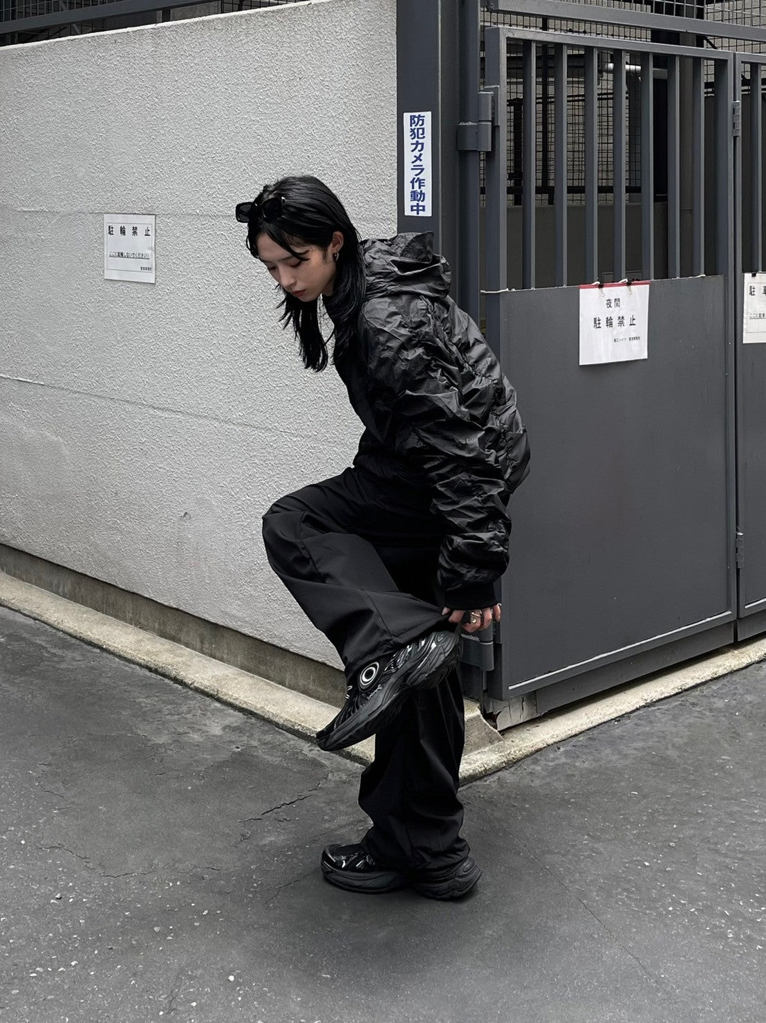 受注制【oaks】shirring design nylon jacket (3color)