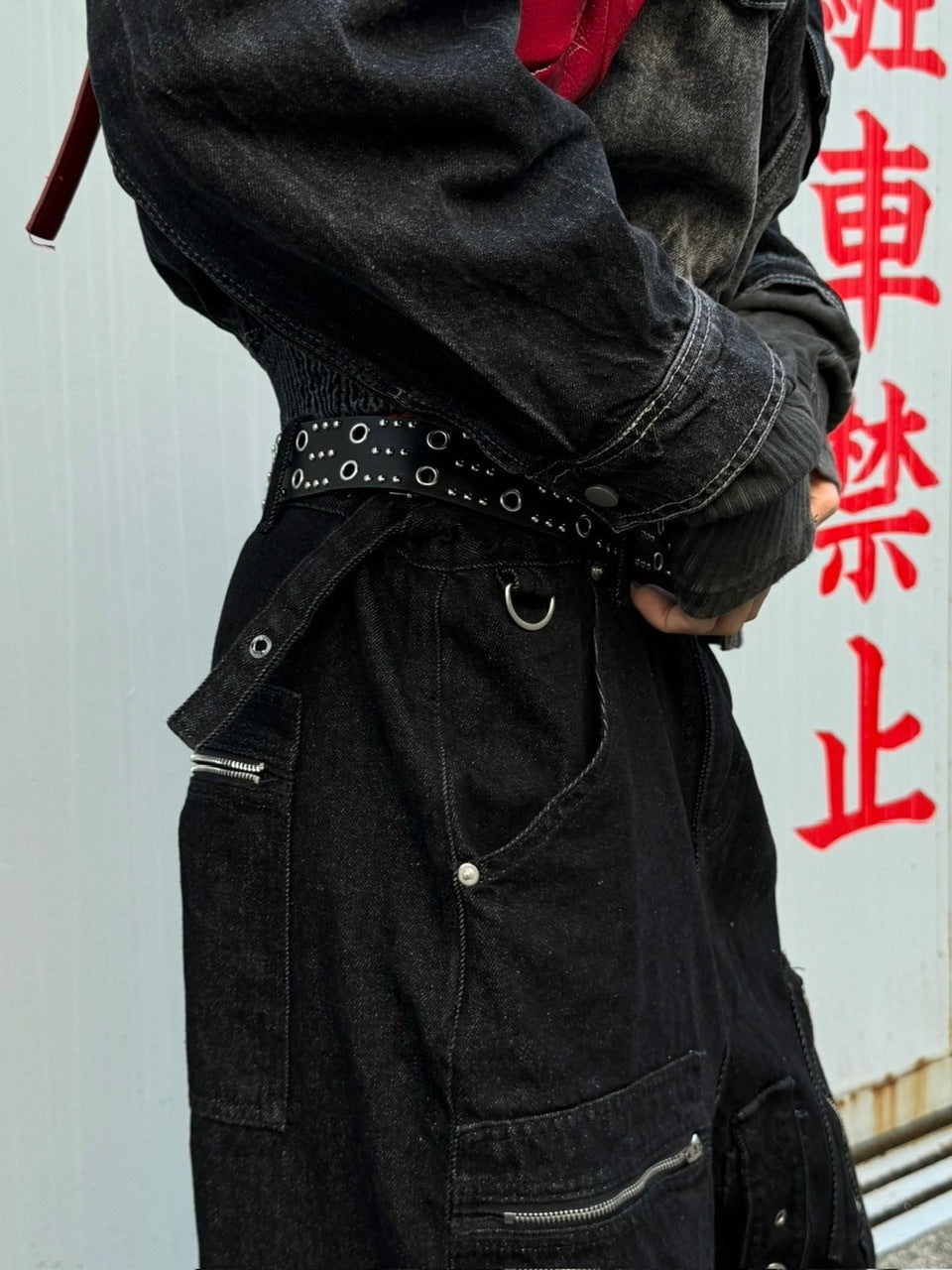 受注制【Chikashitsu +】steel ring denim cargo pants