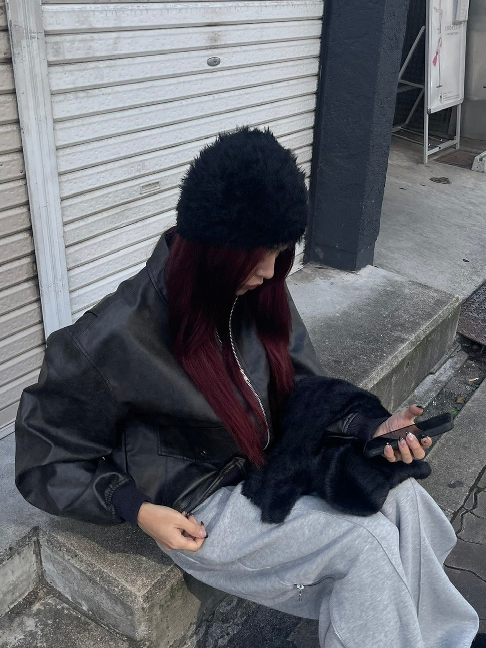受注制【Chikashitsu +】volume fur beanie (4color)