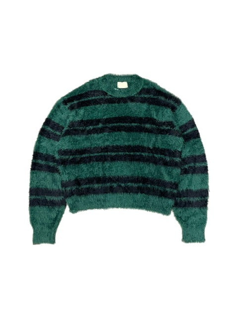 受注制【Chikashitsu +】hairy border knit (3color) / 【チカシツプラス】ヘイリーボーダーニット