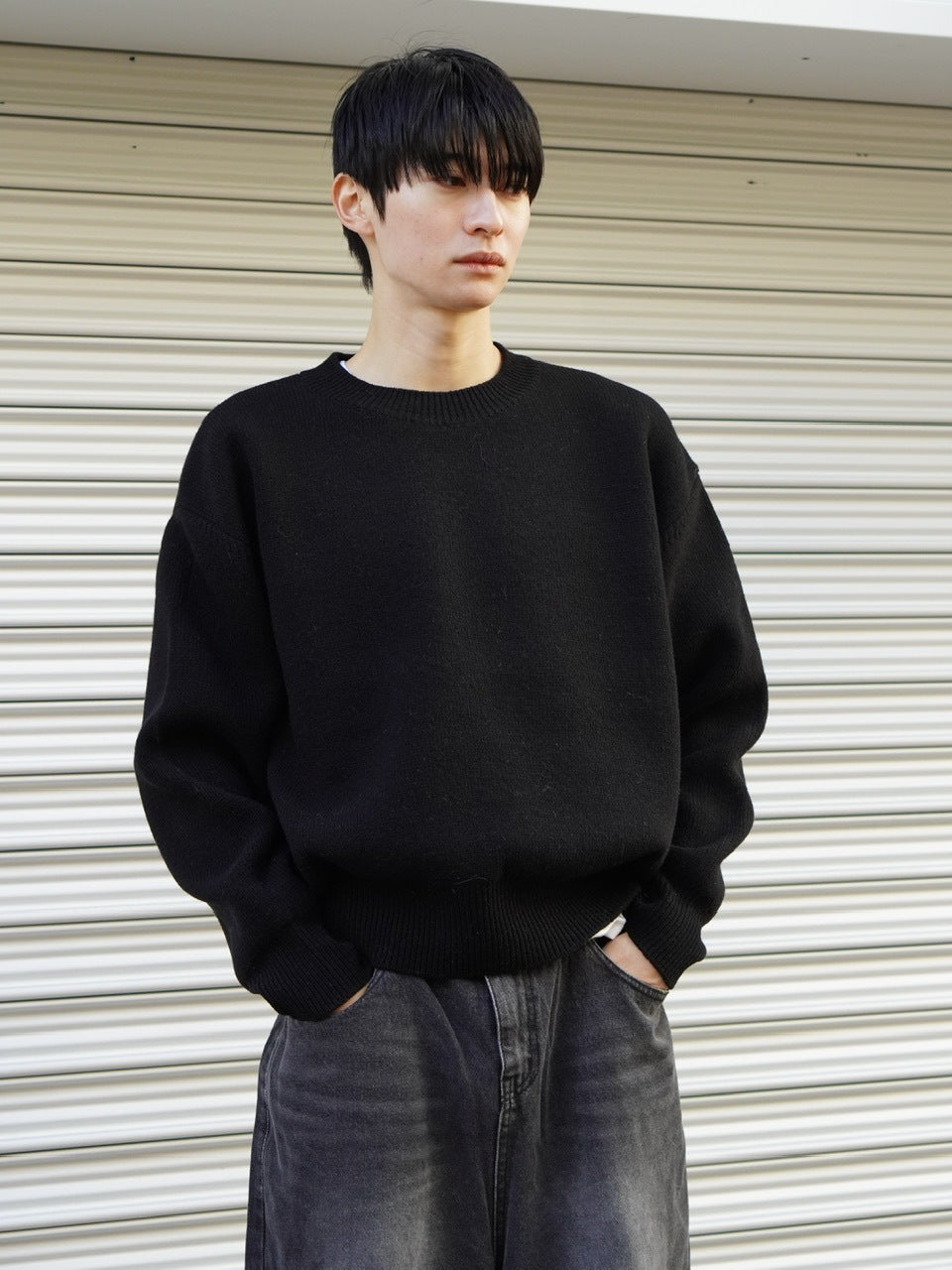 東京店WEB限定【Chikashitsu +】round wool knit (4color)