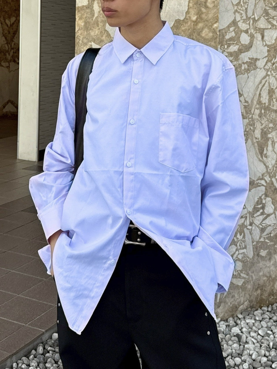 【Chikashitsu +】basic cotton shirt (3color)