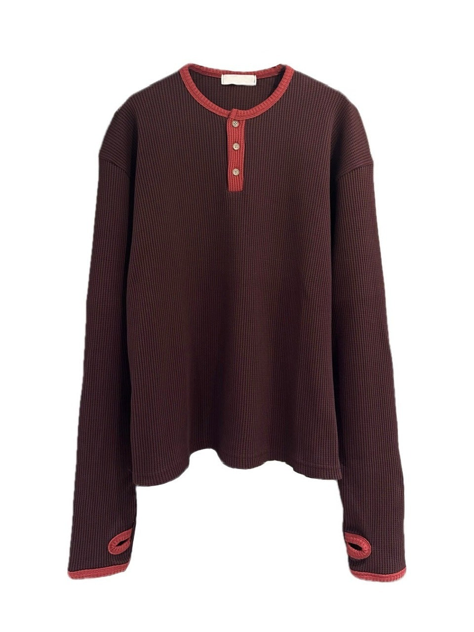 受注制【youll】henry neck waffle long tee (2color)