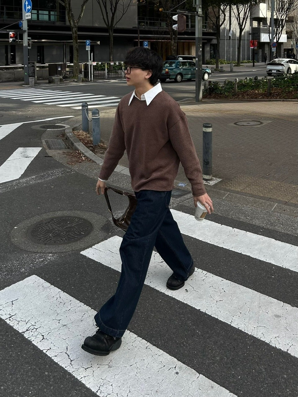 受注制【Chikashitsu +】loose fit round knit (4color)