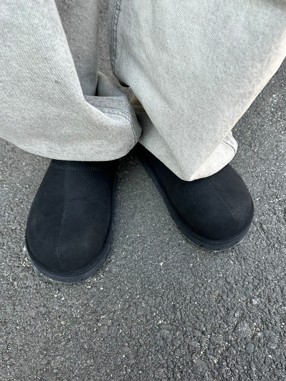 受注制【Chikashitsu +】volume toe suede mule (2color)