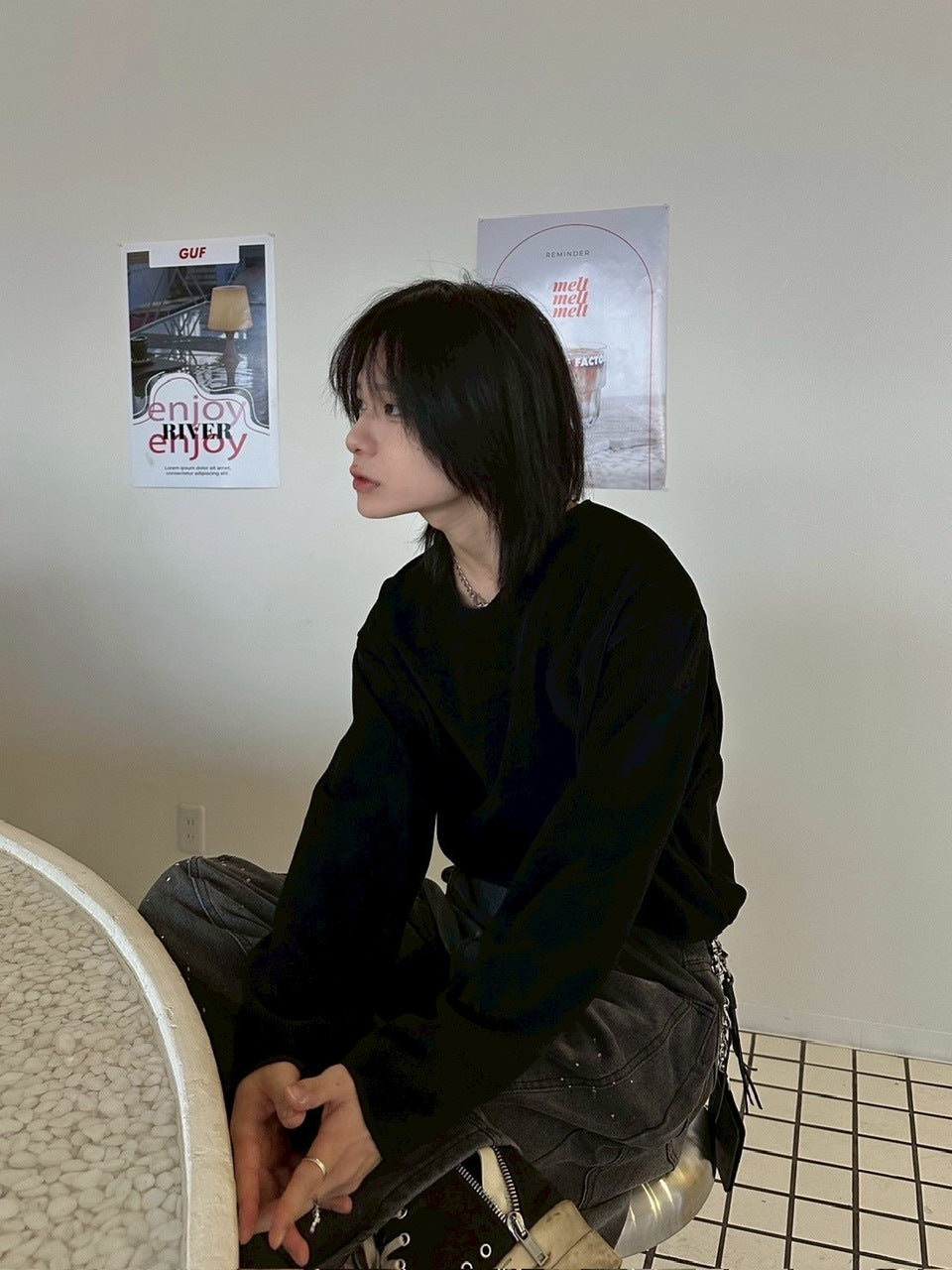 【LUV CODE】v neck rib knit (3color)