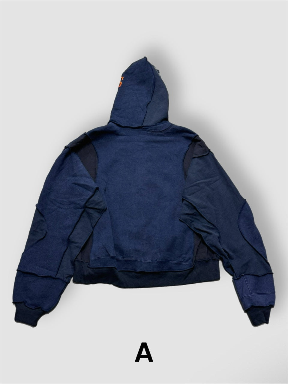 【Re +】double zip cutting switch hoodie (navy)