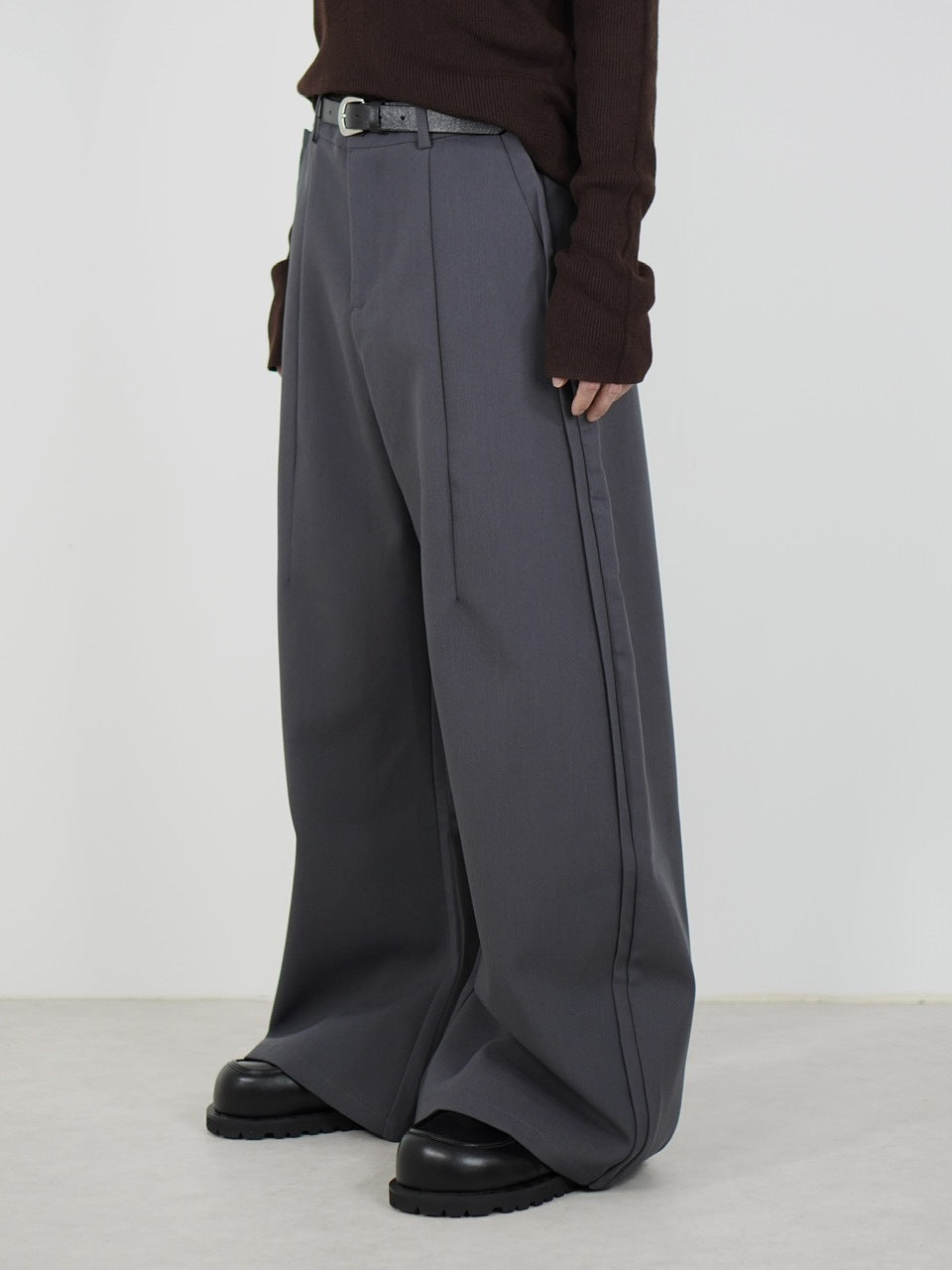 受注制【Chikashitsu +】side design wide slacks (2color)