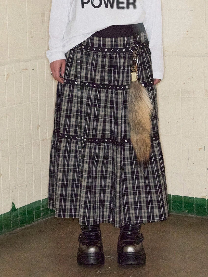 【NOT KNOWING】Tiered Eyelet Maxi Skirt / 【ノットノーイング】ティアードアイレットマキシスカート