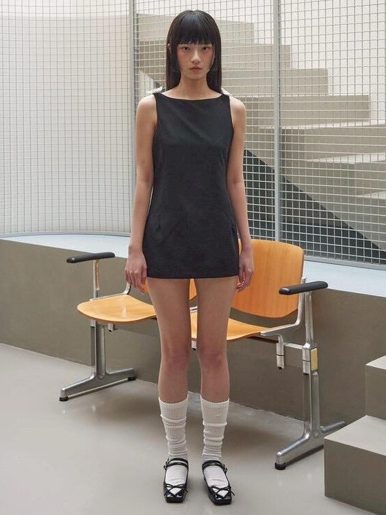 【ODDONEOUT】RIBBON SLEEVELESS ONE PIECE / 【オッドワンアウト】リボンタンクトップワンピース