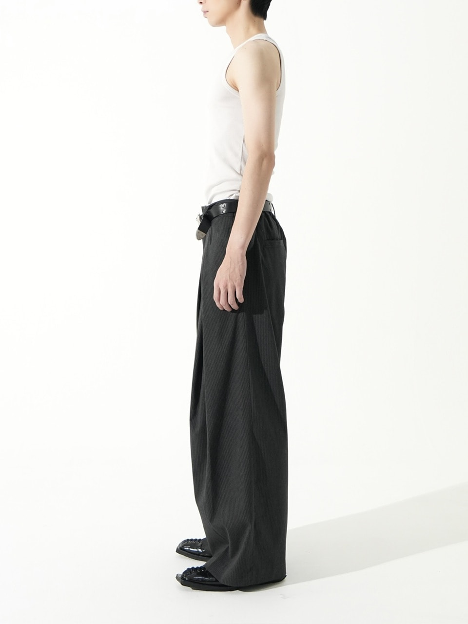 CS】stripe cross tuck drape slacks – PRESSING WEB SHOP