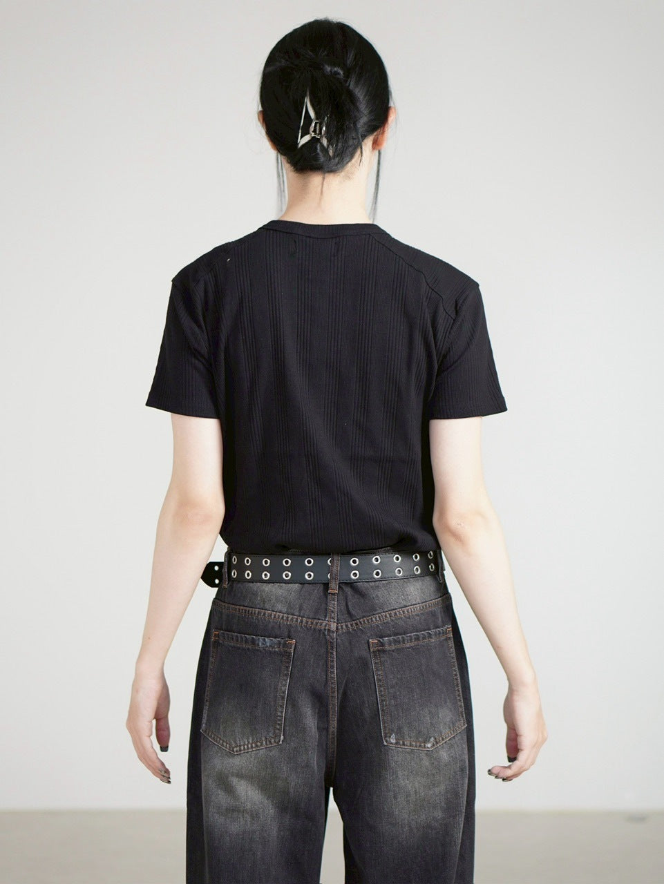 【Chikashitsu +】henry neck half sleeve tee (3color) / 【チカシツプラス】ヘンリーネック半袖Tシャツ