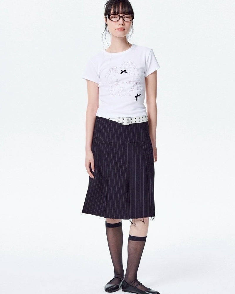 【runningHIGH】RIBBON CAT H/S TEE / 【ランニングハイ】リボンキャットプリント半袖Tシャツ