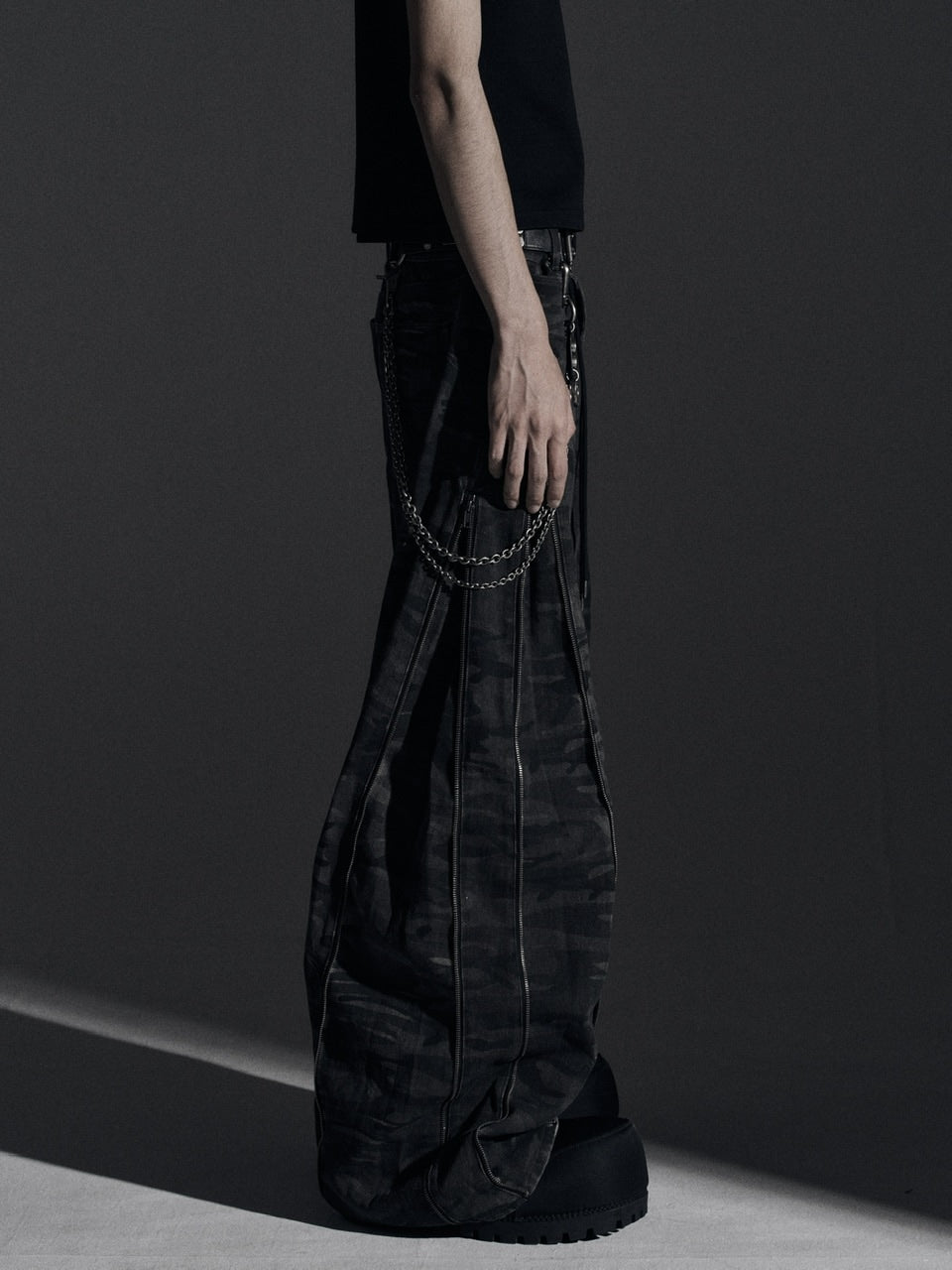 【Rosen Kreuz】ZIP WIDE BAGGY PANTS