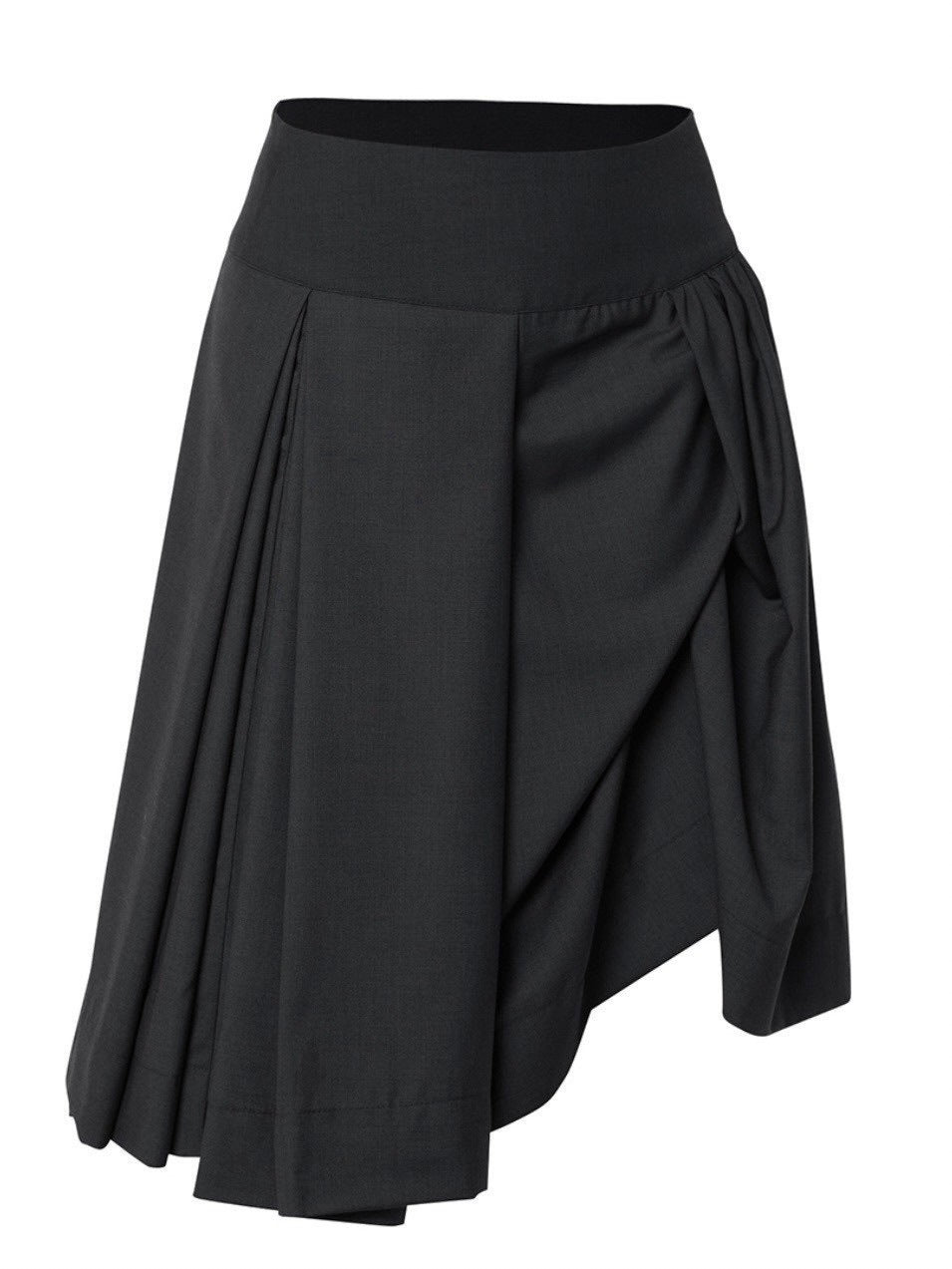 【FLAREUP】Asymmetrical Draped Midi Skirt
