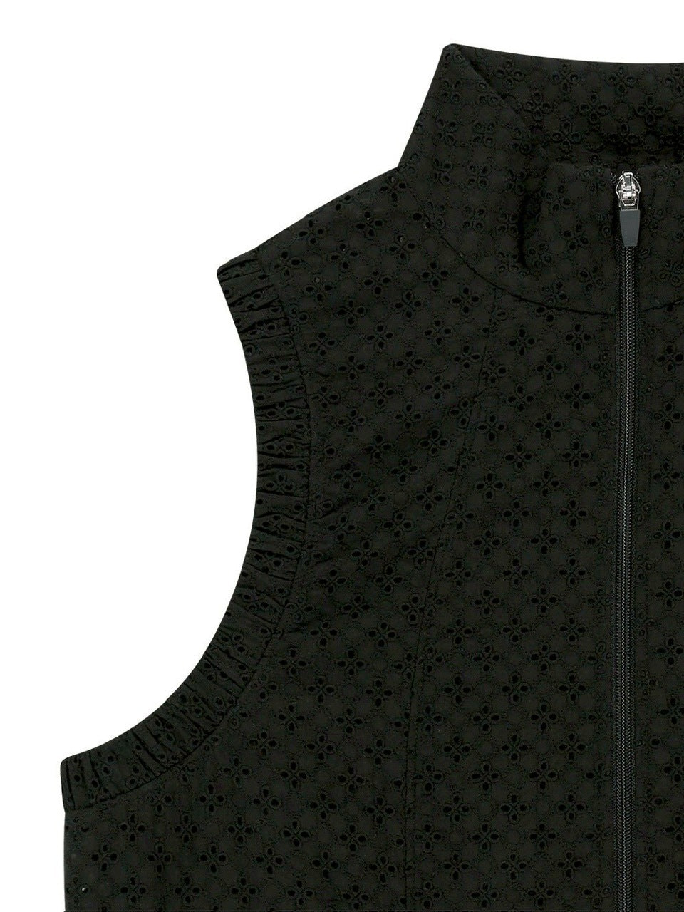 【TUOMIO】EYELET FRILL VEST / 【トゥオミオ】アイレットフリルベスト