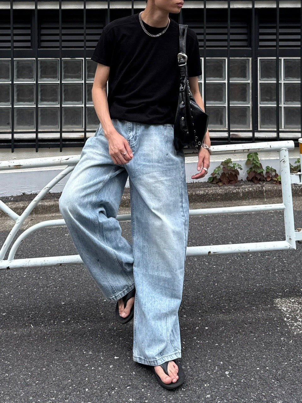 東京店WEB限定受注制【Chikashitsu +】barrel leg jeans