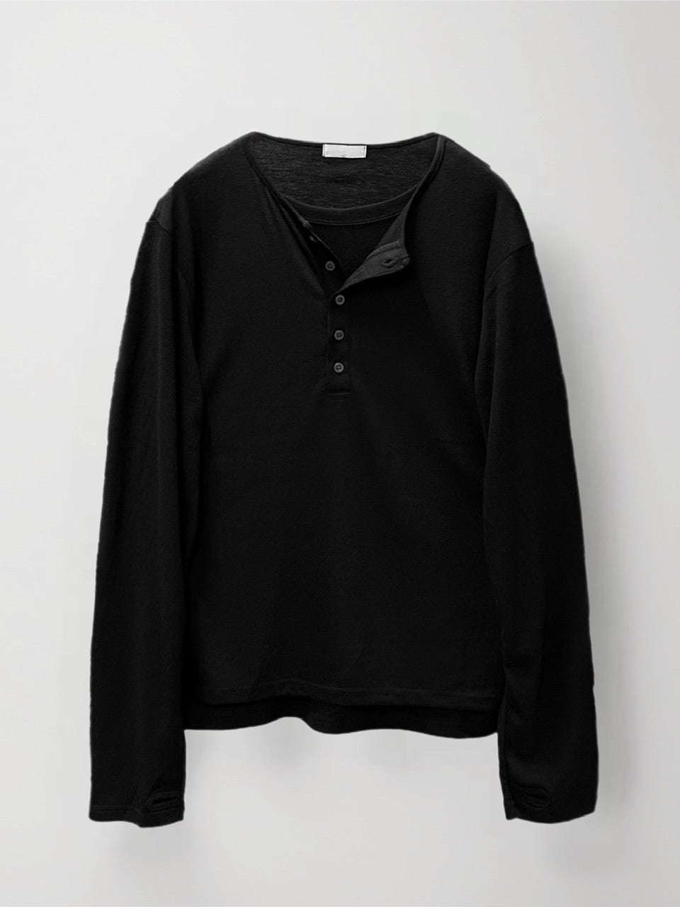 大阪店WEB限定【Chikashitsu +】layered henley neck long sleeve