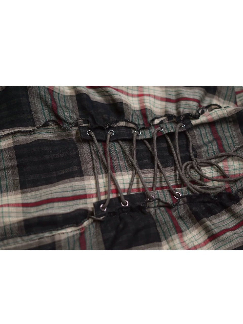 【Cest Nous】Lace Trim Plaid Shirt / 【セヌー】レースフリルチェックブラウス