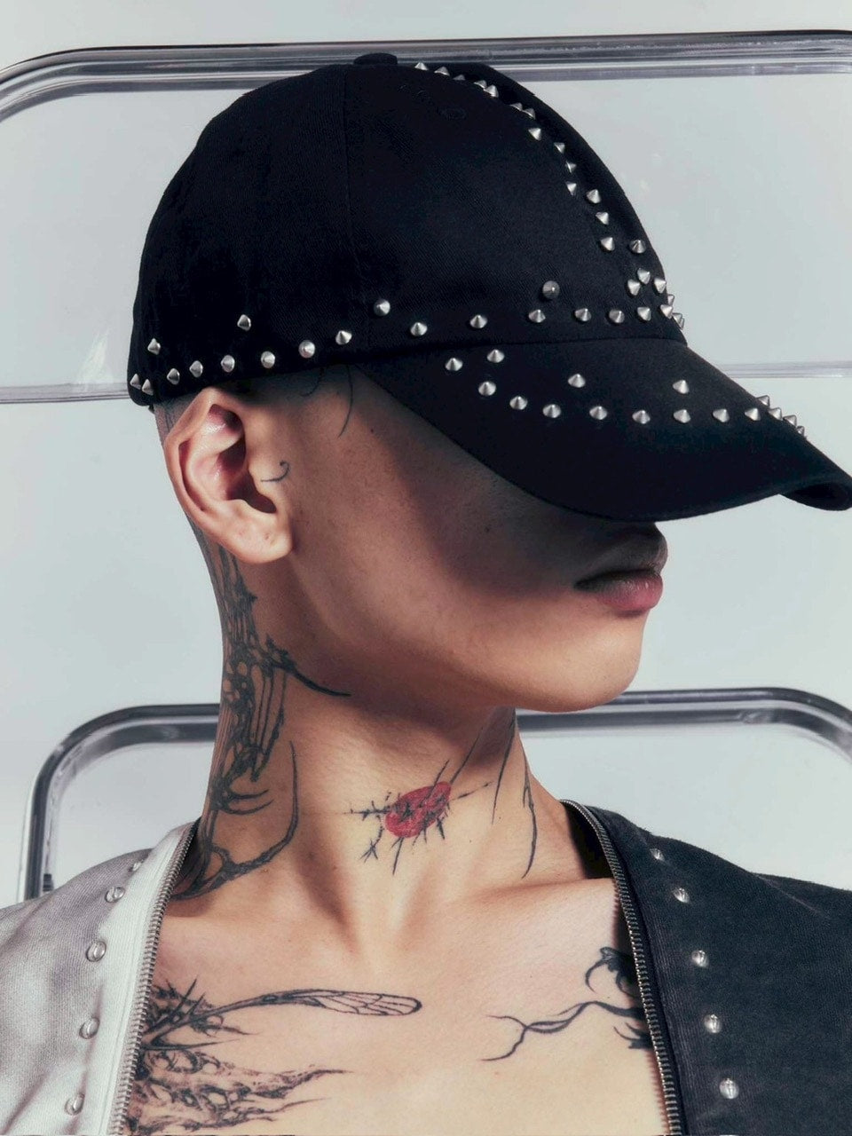 【DIG YOUR OWN GRAVE】SILENT CROSS CAP /【ディグユアオウングレイブ】スタッズキャップ