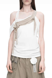 【NACHE】RAWCUT HALTER SLEEVELESS