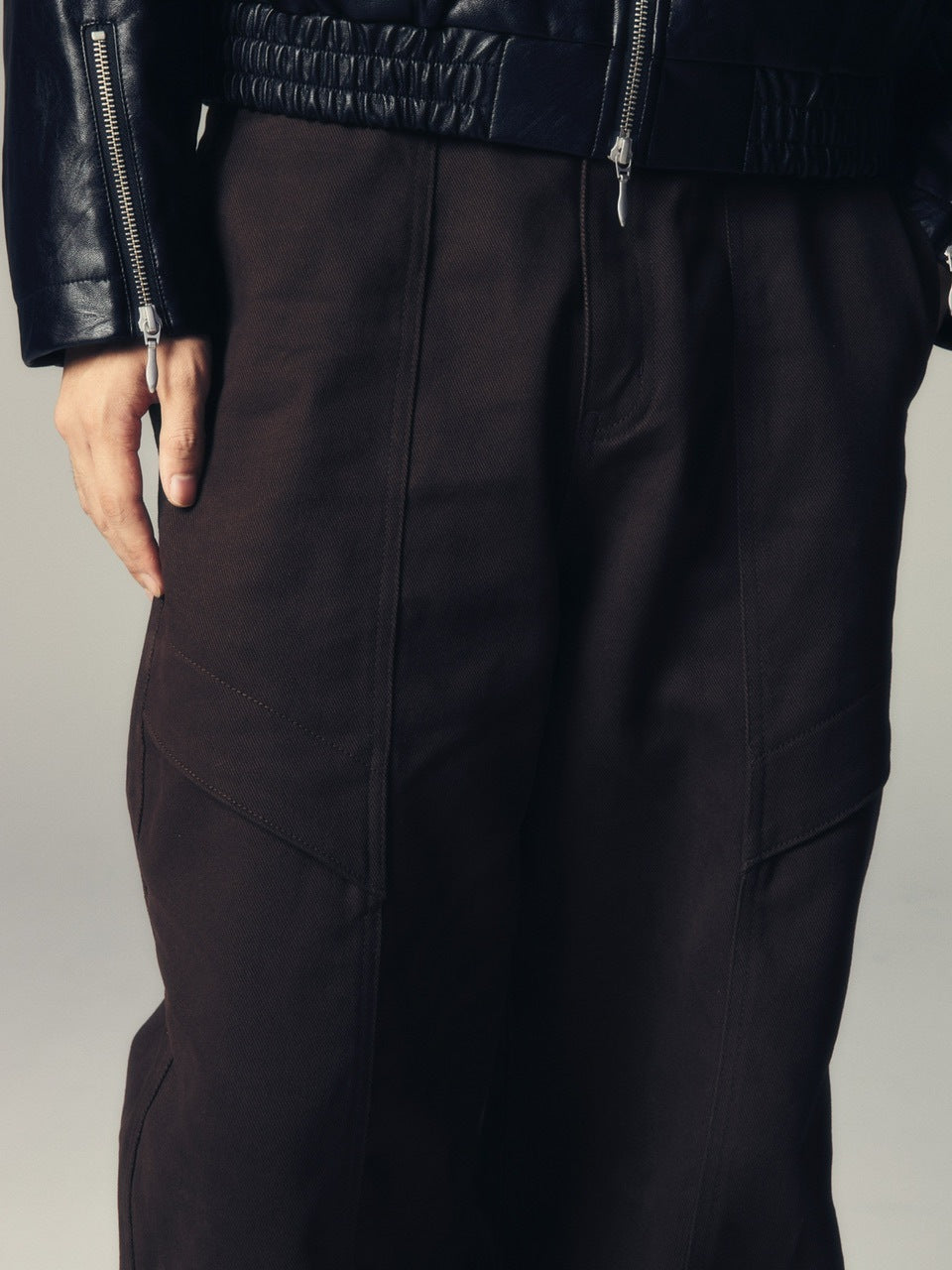 【CS】cotton wide twill pants (brown) / 【シーエス】コットンワイドツイルパンツ