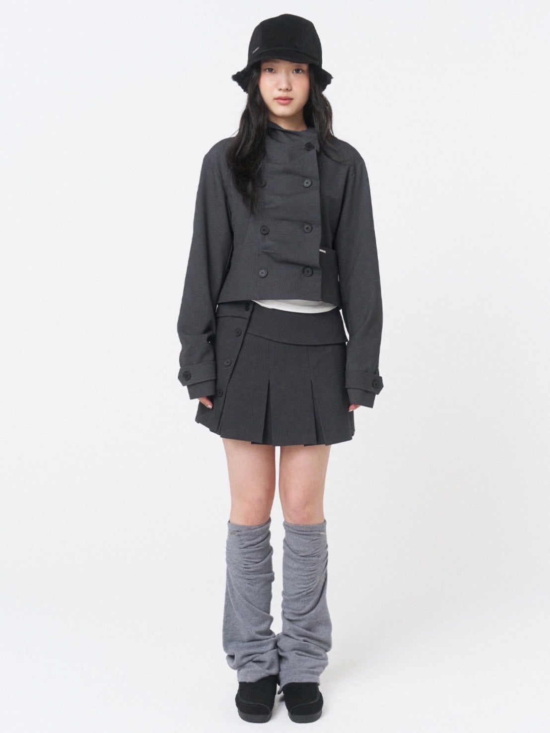 【Miseki seoul】Shirring knit leg warmer