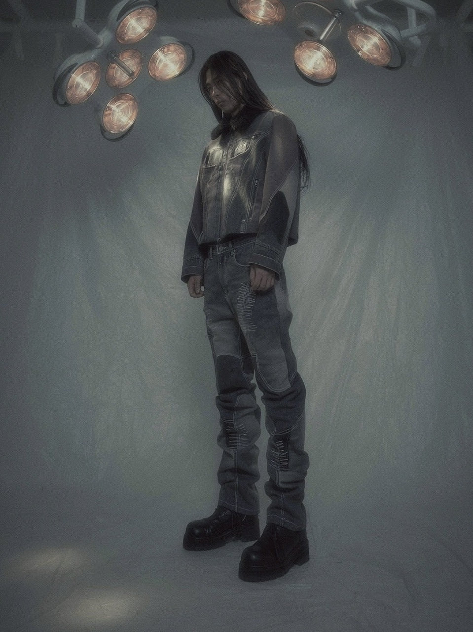 【SURGERY】Surgery fur trimming denim jacket