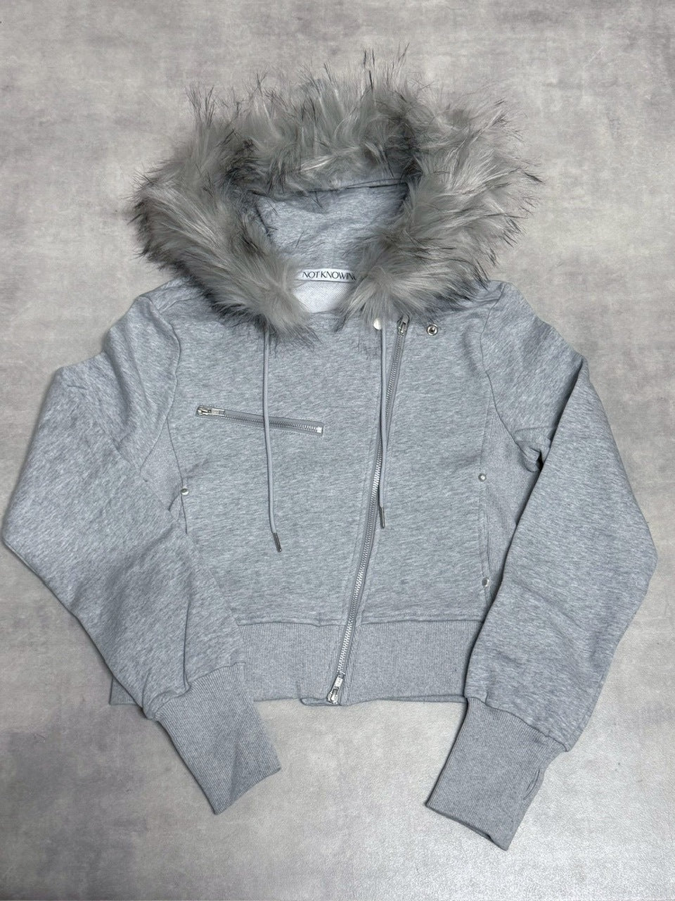 12/20 20:00発売【NOT KNOWING】RIDER FUR HOOD ZIP UP /【ノットノーイング】ライダーファーフードジップアップスウェット
