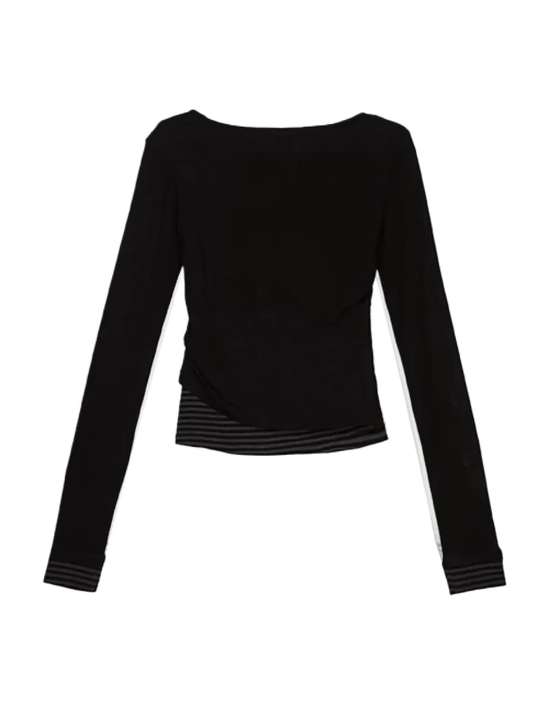 【Cest Nous】Border Patchwork T-Shirt