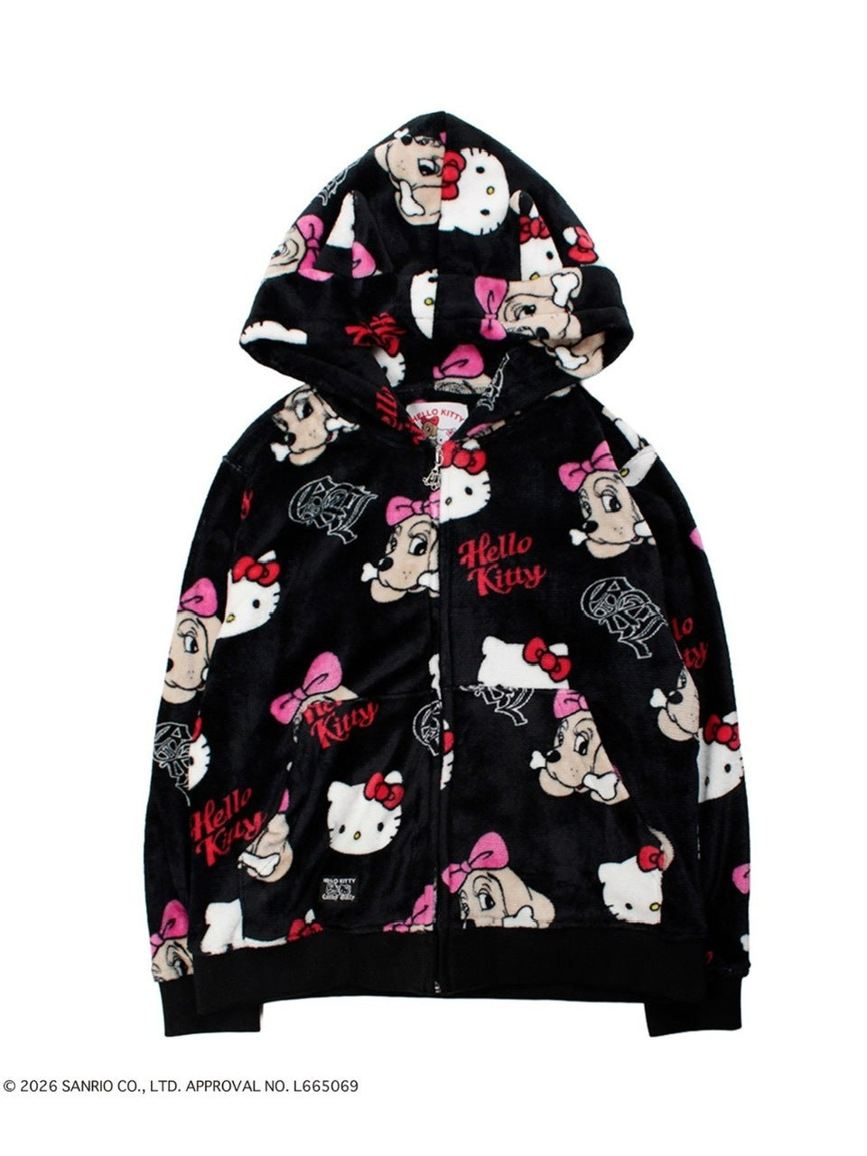 【GALFY×KITTY】ラブリーふわもこ3ピースSET UP / 【ガルフィー×キティー】総柄猫耳３ピースセットアップ