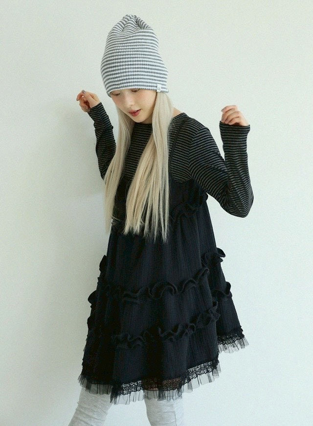 12/21 20:00 発売【Uglyshadow】THIN STRIPED T-SHIRT