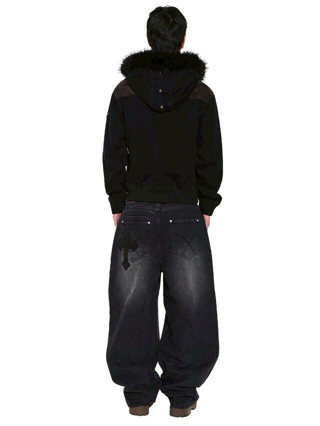 【AAKAM】Fur Camo Contrast Jacket