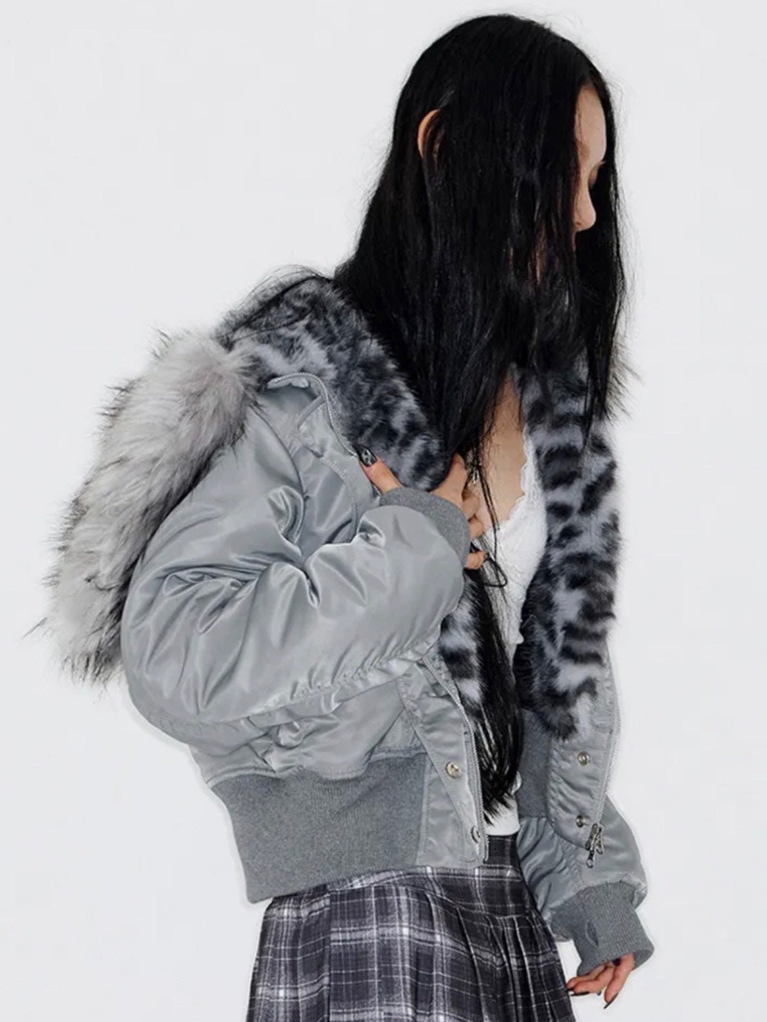 【NOT KNOWING】Fur Trim MA-1 Padded Jumper