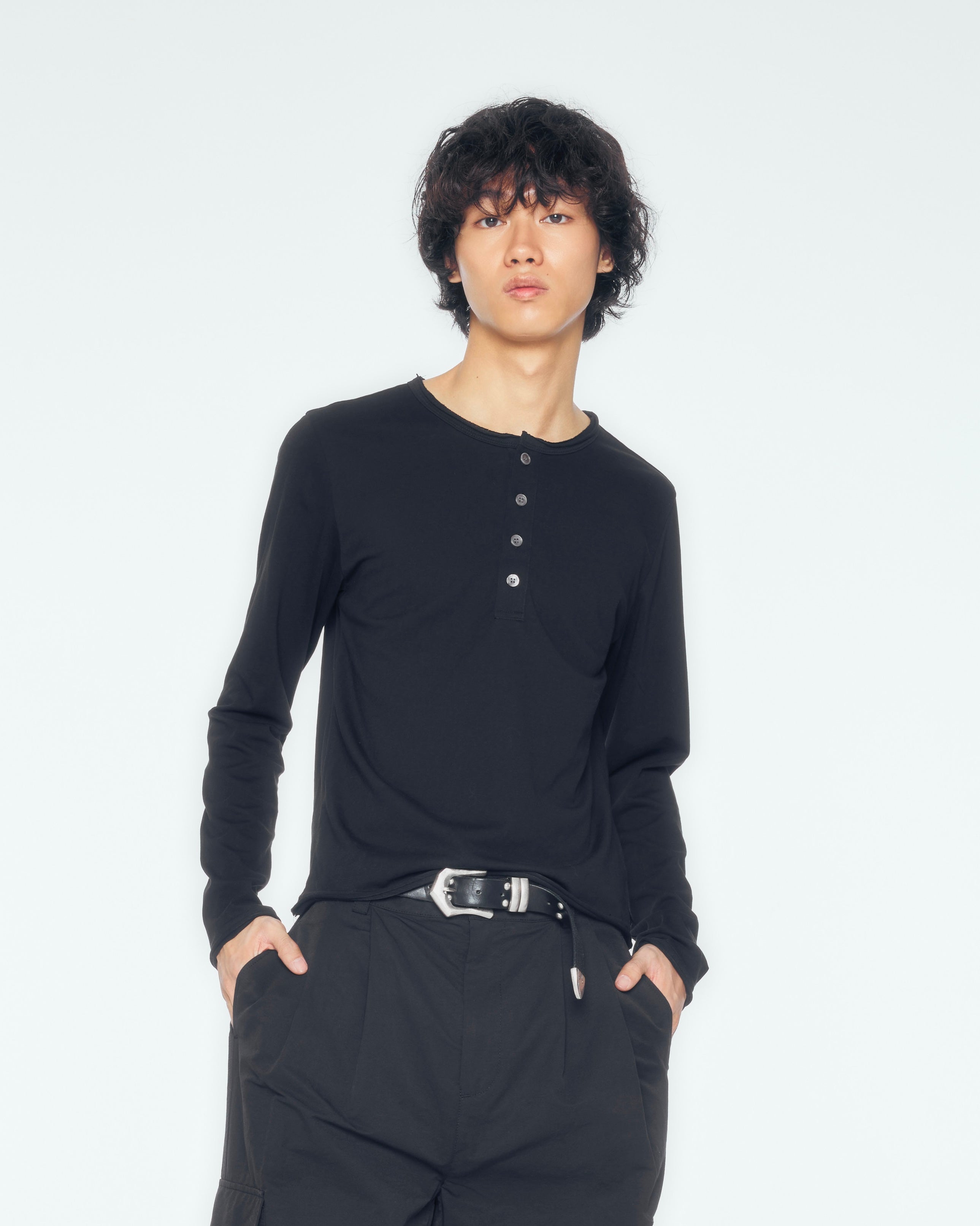 CS】cut off henley neck tee – PRESSING WEB SHOP