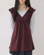 【Uglyshadow】RUFFLE TIE TOP
