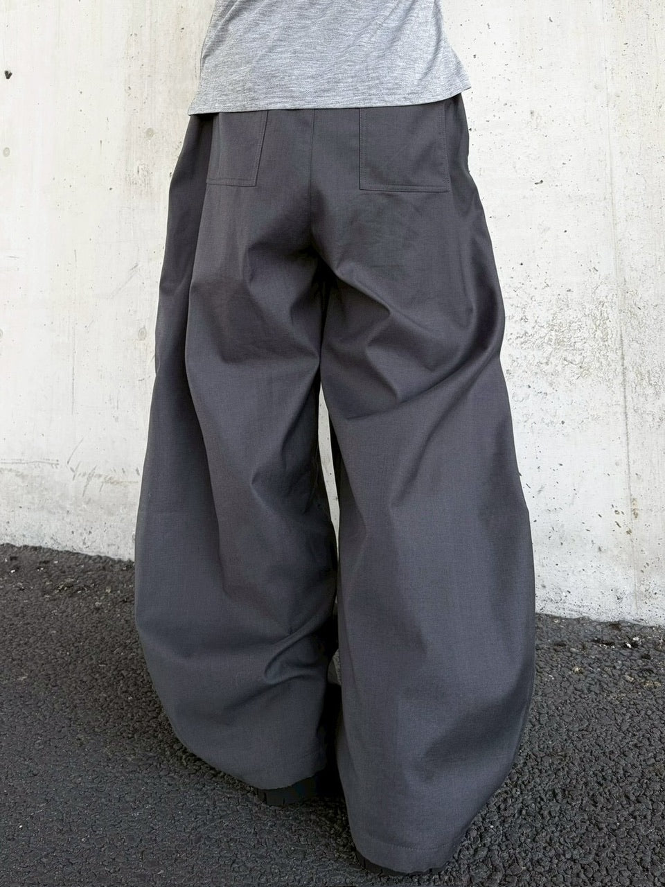 国際配送【LUV CODE】diagonal button wide pants (3color)