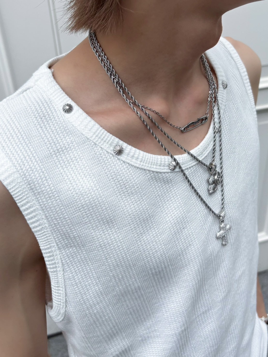 受注制【nmtc+】Studded Rib Tank Top (3color)