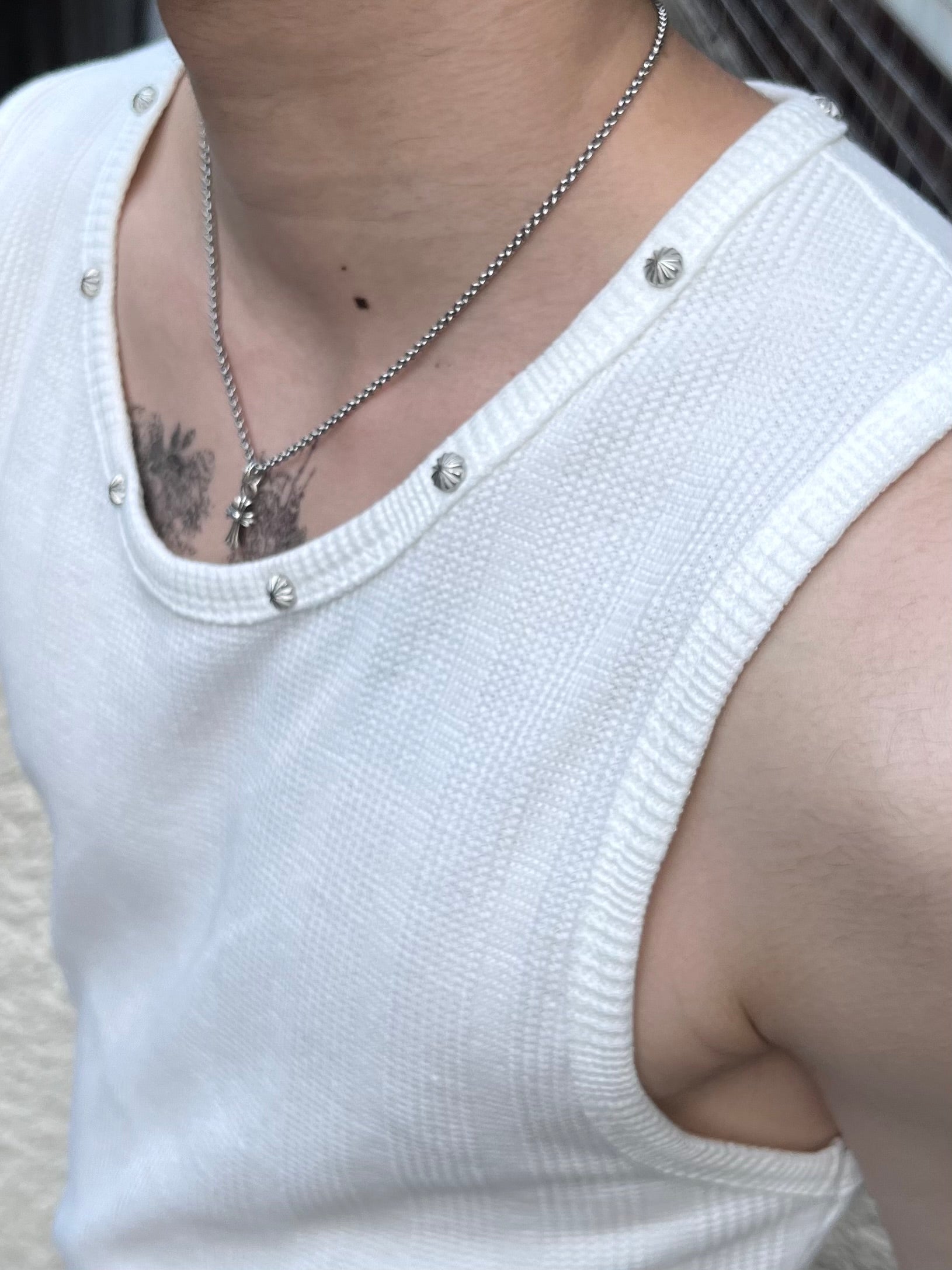 大阪店WEB限定受注制【Chikashitsu +】neck studs tank (3color)