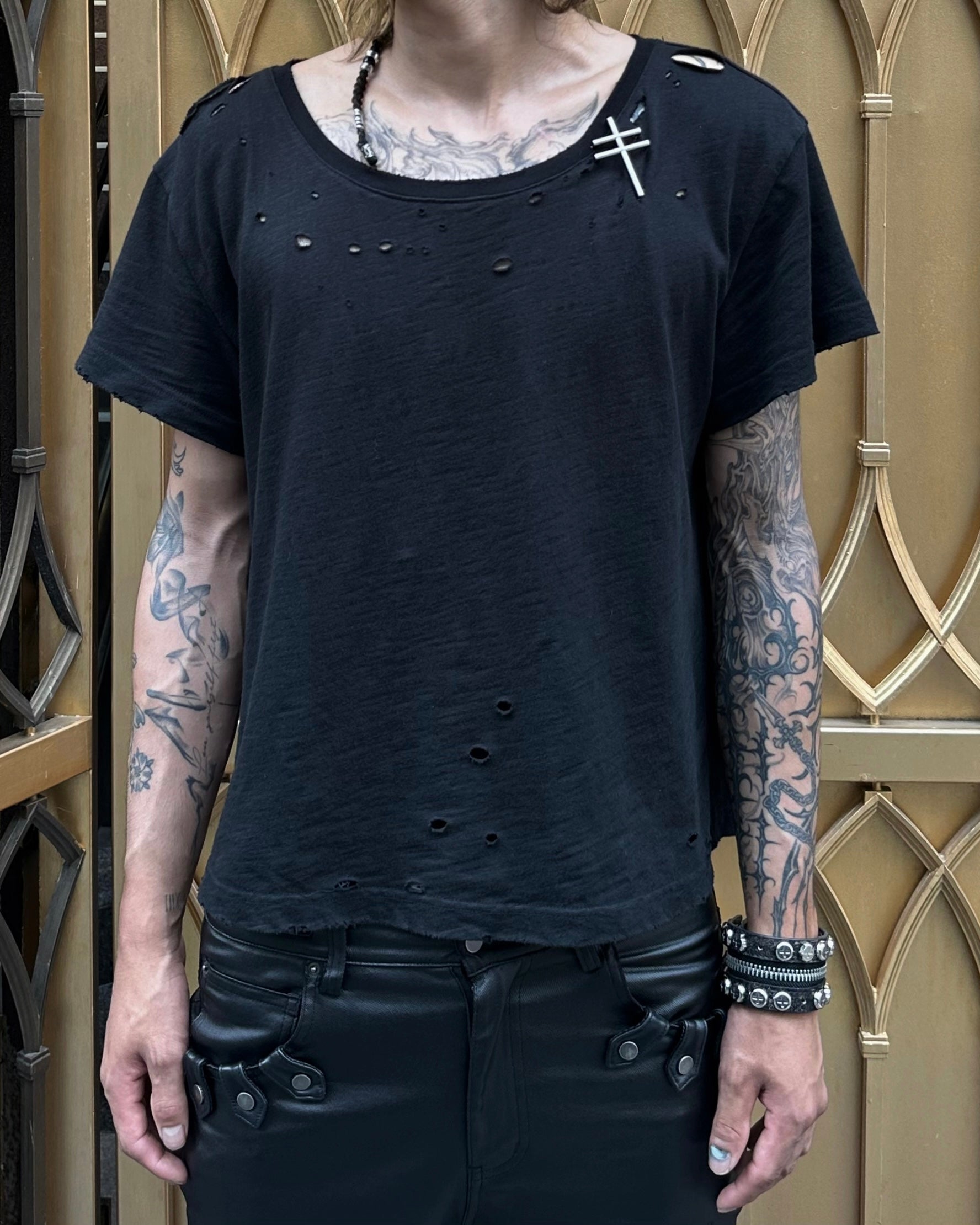 【YIKAI LABORATORY】Lorraine cross symbol t-shirt