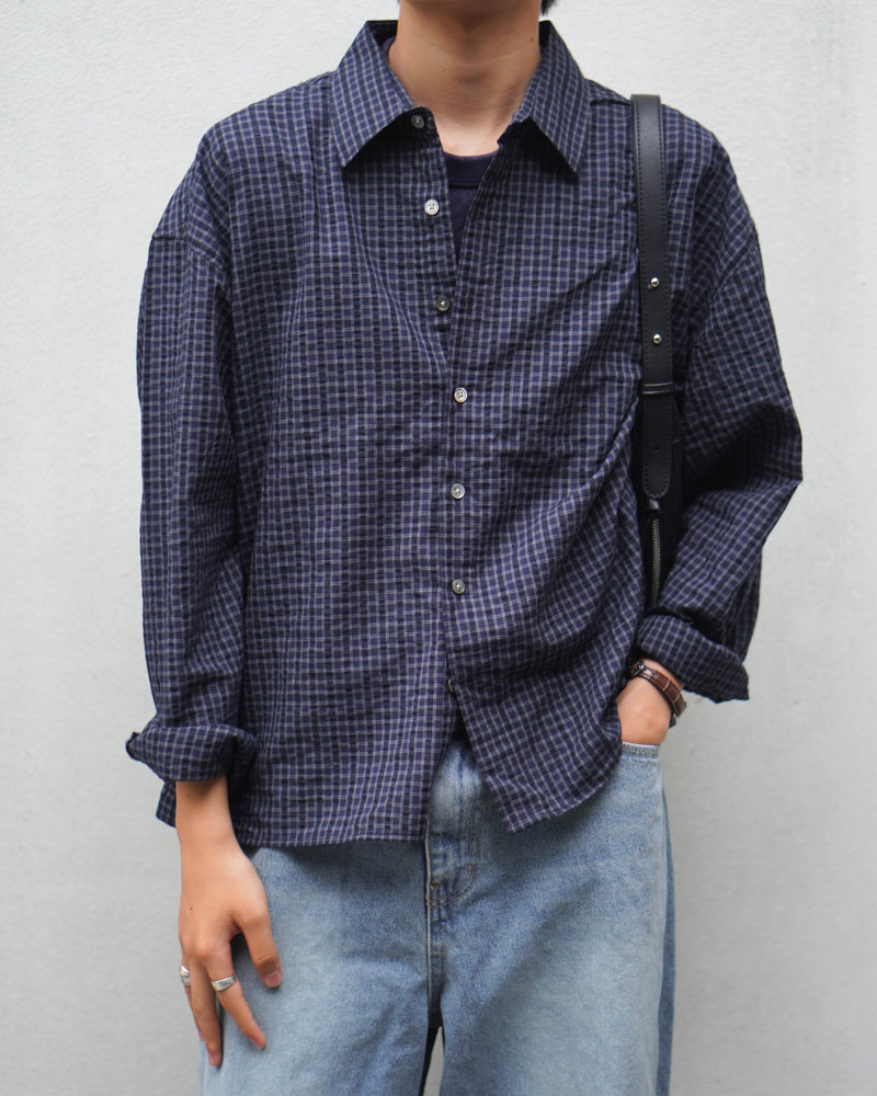 東京店WEB限定受注制【Chikashitsu +】relax check shirt (2color)