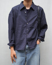 東京店WEB限定受注制【Chikashitsu +】relax check shirt (2color)